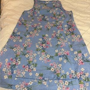 J. Jill Light Blue Floral Sleeveless Shift Dress